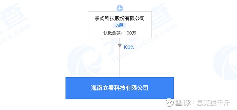 掌阅海南新布局 立看科技成立，加码计算机及通讯设备租赁